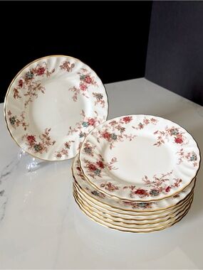 SET of 8 Bread Plates - Ancestral by Minton